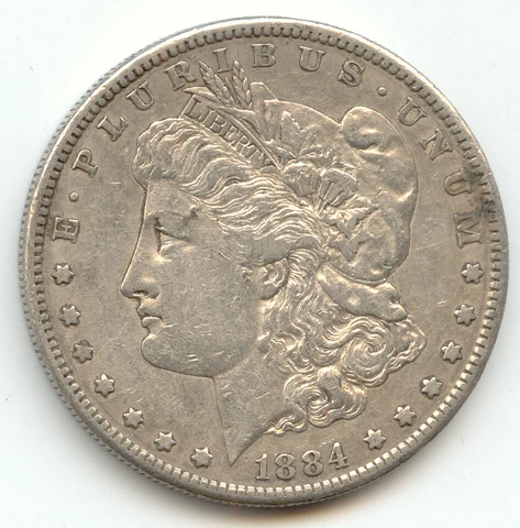 1884-S Morgan Silver Dollar, Scarce S Mint, Lustrous XF-AU Cover
