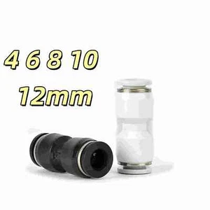 4 6 8 10 12mm Push fit Pneumatic Equal Straight Connector for Compressed Air etc - Picture 1 of 19