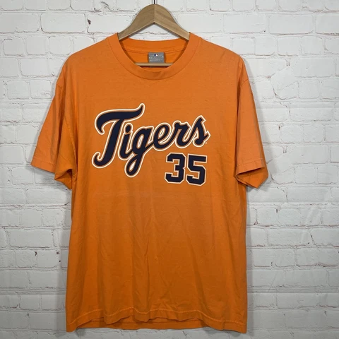 Detroit Tigers Justin Verlander Shirt Mens Large Orange Short Sleeve #35 Cover