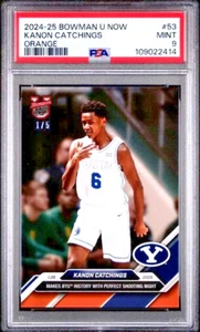 Kanon Catchings RC 2024-25 Bowman U Now #53 Perfect Night ARANCIONE #/5 PSA 9 - Foto 1 di 3