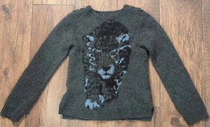 Stella McCartney For Gap Kids Gray Cheetah Cashmere Blend Sweater XXL (14-16) - Picture 1 of 17