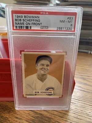 1949 BOWMAN #83 BOB SCHEFFING RC NAME ON FRONT NM-MT 8 - Image 1 of 2