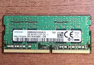 SAMSUNG 8GB 1Rx8 PC4-2133P DDR4 SODIMM MEMORY RAM M471A1K43BB0-CPB 820570-005 - Picture 1 of 2
