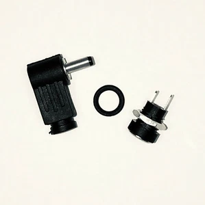 MATCHING 3.5MM L SHAPE DC PLUG & MATCHING  SOCKET PANEL MOUNT DIY - black - Picture 1 of 4