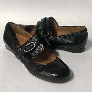 Chie Mihata Black Leather Buckle Mary Jane Flats Womens Size 36.5 US 6 (74528) - Picture 1 of 13