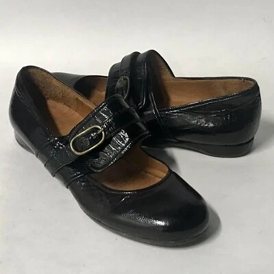 Chie Mihata Negro Cuero Hebilla Mary Jane Pisos Mujer Talla 36.5 EE. UU. 6 (74528) Foto 1 de 4