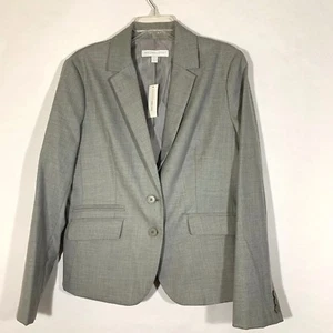 NEW York Co Double Button Blazer $74 Women Gray Lined Curved Career Jacket Sz 16 - Picture 1 of 7