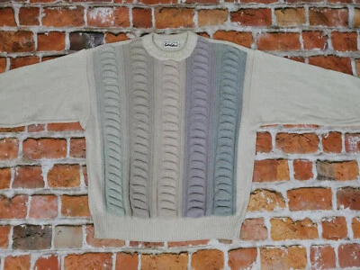 Carlo Colucci Vintage Jersey Colores Pastel Coleta Patrón Informal Gr: L Tip Top - Imagen 1 de 4