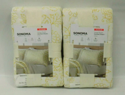 Almohada estándar acolchada con borde de piezas Sonoma estampado de flores de aubrey 2 piezas Foto 1 de 4