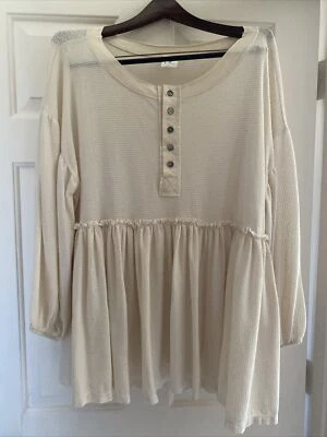By Together Boho - Harlyn Tunic Knit Cream Top Size Large - Retail $51.50 - Image 1 of 4