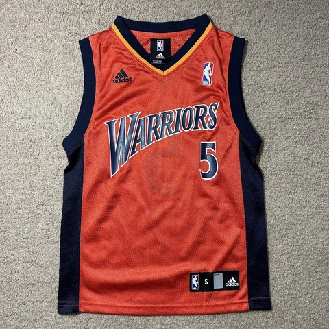 RARE VTG Adidas Orange Golden State Warriors Baron Davis Jersey Youth S (8) EUC Cover