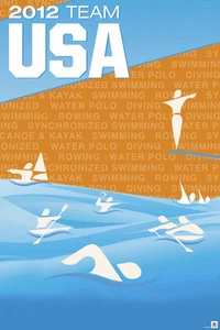 POSTER London 2012 Olympics Team USA Aquatics - Picture 1 of 1
