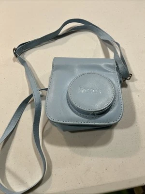 Funda para cámara Fujifilm Instax mini azul correa ajustable cubierta de cuero pequeño defecto Foto 1 de 4
