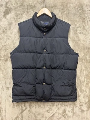 Lands End Puffer Vest Mens L Black 80% Down 20% Feathers Snap Puffy - Image 1 of 4