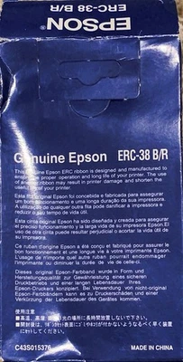 EPSON RIBBON CARTRIDGE #ERC-38 B/R - BLACK & RED - INK CARTRIDGE - Sealed - Image 1 of 2