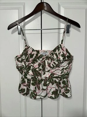 Top de verano recortado floral ligero con correa delgada Parker nuevo sin etiquetas talla 4 Foto 1 de 4