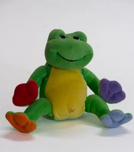 Vintage Baby Gund Regenbogen Strampler Plüsch Frosch Glockenspiel/Rassel - Bild 1 von 1