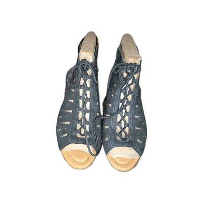 Sandalia Earth Origins Kristen Gladiator Azul Marino Gamuza Tacón Talla 8.5 Nueva Sin Caja Foto 1 de 3