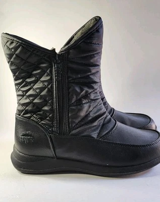 TOTES Mujer TALLA 8 Botas Negras Forradas de Piel Doble Cremallera Nuevas Foto 1 de 4