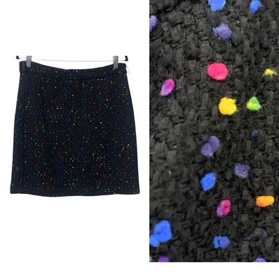 Falda Lápiz Kate Spade Negra Mezcla Lana Tweed Multicolor Pop Speckle talla 10  Foto 1 de 4