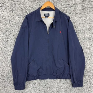 Chaqueta Polo Ralph Lauren De Colección Para Hombres XL Azul Marino Nylon Bi-Swing Harrington Pony EE. UU. - Imagen 1 de 14