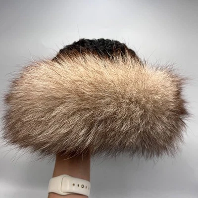 Vintage 1991 Women’s Fox Fur Karakul Winter Hat 58 New Tag Leningrad US 7 1/4 - Image 1 of 4