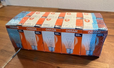 10 OSRAM Glühbirnen Classic A, 230 Volt,  100 W, E27/ES, klar, ungeöffnet - Bild 1 von 4