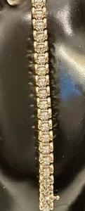 Bracciale tennis vintage anni 90 oro giallo 14 K diamanti 13,5 grammi peso 7" - Foto 1 di 23