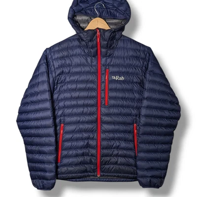 Rab Microlight Alpine Jacket Mens Medium Navy Blue Down Fill Coat Pertex Quantum - Image 1 of 4