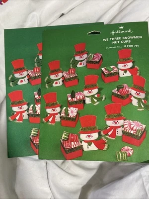 Vintage Sello Muñeco de Nieve Papel Tuerca Tazas Fiesta de Vacaciones Favor 16 Total Nuevo S1 Foto 1 de 4