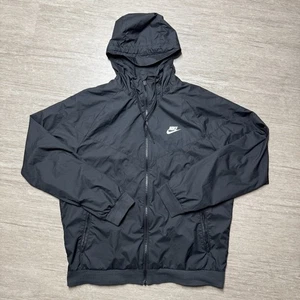 Chaqueta cortavientos para hombre Nike L negra forrada con cremallera AT5270-010 ropa deportiva - Imagen 1 de 8