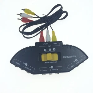 3-Way Audio Video AV Switch Selector Box Splitter for TV X-box DVD Player+cable - Picture 1 of 6