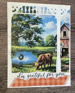 4 Highlander Cow Farm Front Porch Tire Swing Old Barn Stampin Up! Card Kit - Picture 1 of 2