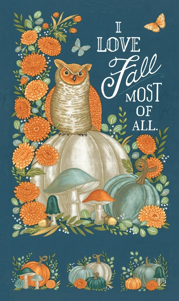 I Love Fall Most Of All 56147 15 Harvest Night panel by Deb Strain for Moda - Image 1 of 1