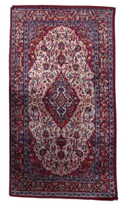 Vintage Indian Rug 2.1' x 3.9' (67cm x 120cm), 1970s - 1C1121 - Picture 1 of 12