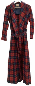 Vtg Pendleton Wool Bath Robe Mens Small w/ Belt Tie Made in USA Blue Red Plaid - Picture 1 of 7