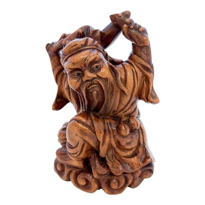 Lei Gong Pearwood Figure, China c.1880 — Thunder God Carving - Image 1 of 4