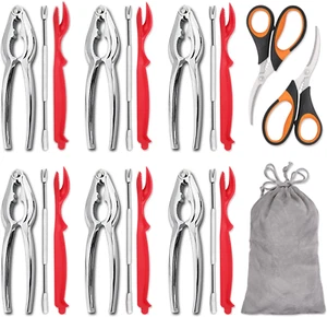 20-Piece Seafood Tools Set Includes 6 Crab Crackers, 6 Lobster Shellers, 6 Crab - Picture 1 of 7