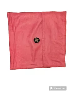 Pottery Barn Linen Big Button Pillow Cover 18 Inch Square Red 100% Linen B10 - Picture 1 of 2