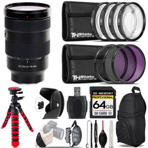 Sony FE 24-70mm f/2.8 GM Lens +Macro Filter Kit -64GB Accessory Kit - Picture 1 of 9