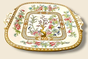 Antique Coalport Indian Tree Handled Cake Plate Serving Platter 1891-1919 10”In - Picture 1 of 9