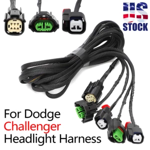 US For Dodge Challenger 15-21 Front Headlight Wiring Harness Plug Kit 68259674AA - Picture 1 of 7