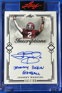 2022 Leaf Inscription 141/199 On Card Auto Johnny Manziel Johnny F**kin Football
