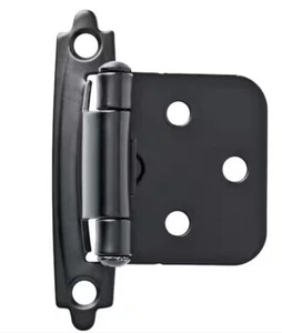 20 piezas/10 pares de bisagras de montaje frontal superpuestas puerta de gabinete de cierre automático negro mate - Imagen 1 de 5