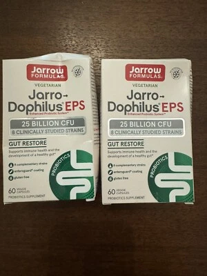 2 cajas Jarrow Formulas Vegetariano Jarro-Dophilus Eps 25 Bill Cfu 60 Cápsulas 11/24 Foto 1 de 4