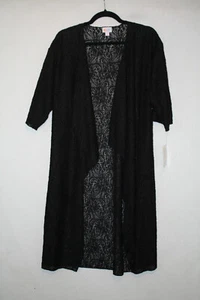 Nuevo con etiquetas Cárdigan Lularoe Shirley Noir Talla S Negro Abierto Encaje Kimono Cortina - Imagen 1 de 4