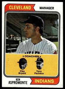 1974 Topps Ken Aspromonte/Clay Bryant/Tony Pacheco Cleveland Indians #521