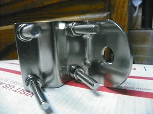 MIRROR MOUNT STANLESS STEEL CB MOBILE W A 1/2" HOLE NO STUD D = GROVE - Picture 1 of 7