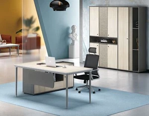 Schreibtisch + Aktenschrank Büro Einrichtung Möbel Schreibtische Tische 2tlg.Set - Bild 1 von 5