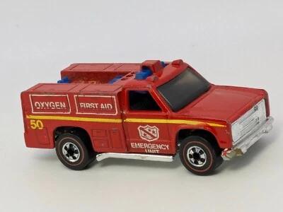 Vintage 1976 Hot Wheels Redline Emergency Squad Fire Rescue Paramedic Hong Kong - Image 1 of 4
